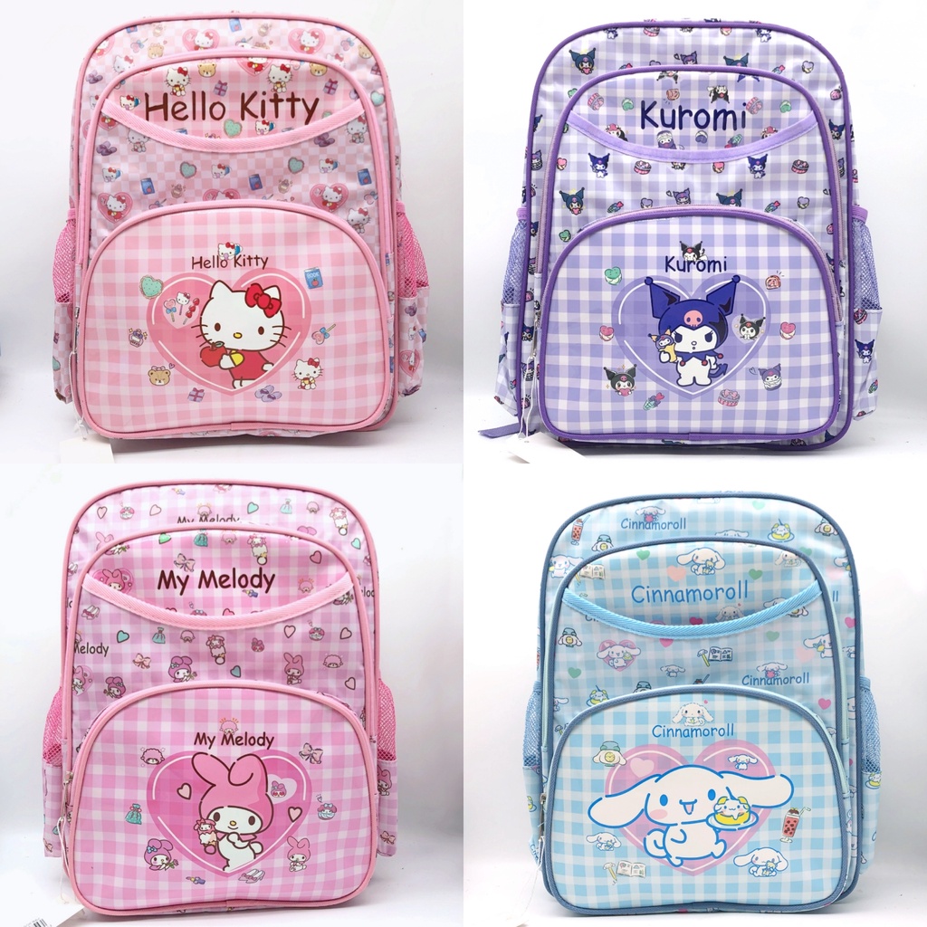 พร้อมส่ง กระเป๋าเป้เด็ก Sanrio 15นิ้ว น่ารัก เป้เด็กประถม กระเป๋านักเรียน ลายการ์ตูน กระเป๋าเป้สะพายหลัง คุโรมิ คิตตี้