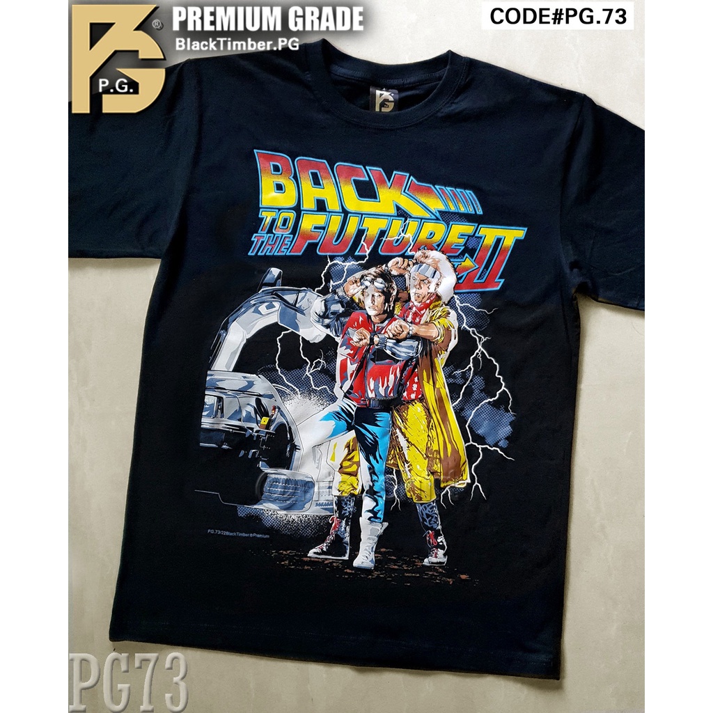 PG 73 Back To The Future 2 เสื้อยืด ลายเมะ ตูน เกม ซีรี่ย์ สีดำ สกรีนแน่น ผ้านุ่ม cotton100% S M L X