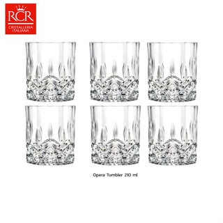 แก้วน้ำสั้น RCR Opera Of tumbler 210 ml เซตกล่อง 6 ใบ แก้ววิสกี้คริสตัล