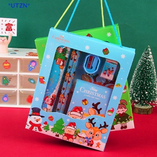 UTZN> 6Pcs/set Christmas Stationery Set Children's Cute Cartoon School Supplies Birthday Gift Children’s Day Kids Stationery Gift Set new