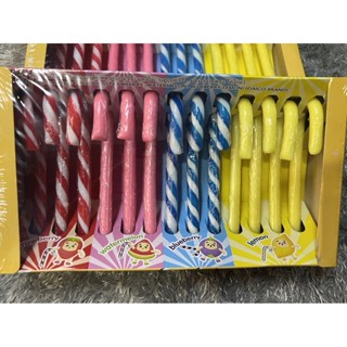 ไม้เท้าแซนต้า ลูกอมยิ้มน่ารัก12แท่ง สีสวยน่ารัก มีฮาลาล ไม้เท้าแซนต้า ลูกอมไม้เท้าแซนต้า ของแต่งคริสมาส แคนดี้คริสมาส
