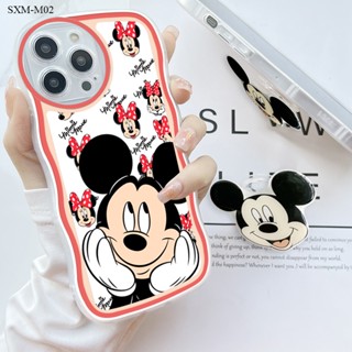 Compatible With Samsung Galaxy M11 M12 M02 M22 M23 M32 5G เคสซัมซุง สำหรับ Case Cartoon Mouse Wave Bracket เคส เคสโทรศัพท์ เคสมือถือ Full Back Cover Soft Cases Protective Shell Shockproof Casing