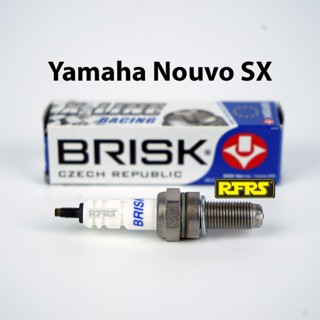 หัวเทียน BRISK X-Line 4 เขี้ยว แกนเงิน Yamaha Nouvo SX Spark Plug (8X21ROA) รองรับทุกน้ำมัน Made in EU