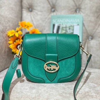 💚💚NEW COACH CROSS BODY BAG GEORGIE SADDLE BAG 💚สีเขียวมาใหม่