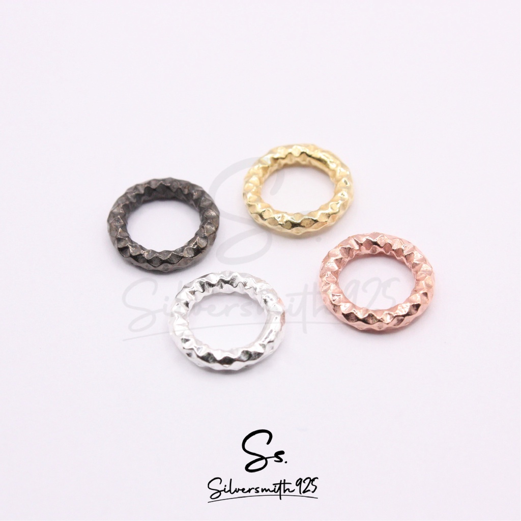 จี้ห่วงเงินแท้ ห่วงเครื่องประดับเงินแท้ จี้ห่วงสไตล์มินิมอล สีเงิน สีทอง สีดำ สีโรสโกลด์