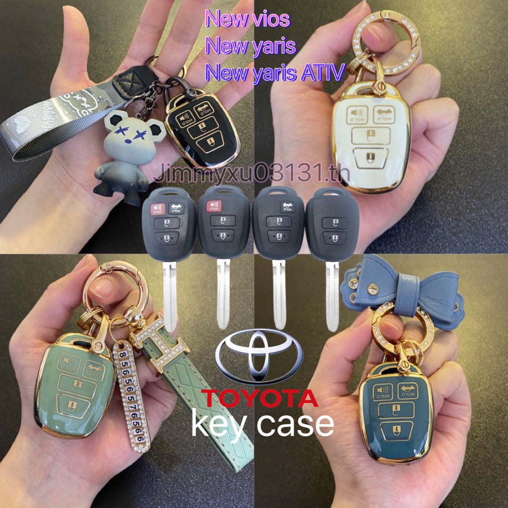 เคสกุญแจรีโมตรถยนต์ TPU สําหรับ Toyota vios Yaris ATIV CAMRY Prius 2014-2020 Corolla RAV4 Toyota SIENTA ยาริสเอทีฟ / วีออส / yaris Ativ / Vios / Yaris sport 1.2cc สปอร์ต 2018 high quality