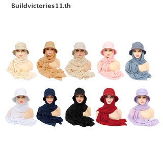 Buildvictories11 ใหม่ ผ้าคลุมไหล่ฮิญาบ ผ้าชีฟอง สีพื้น แฟชั่นมุสลิม สําหรับผู้หญิง