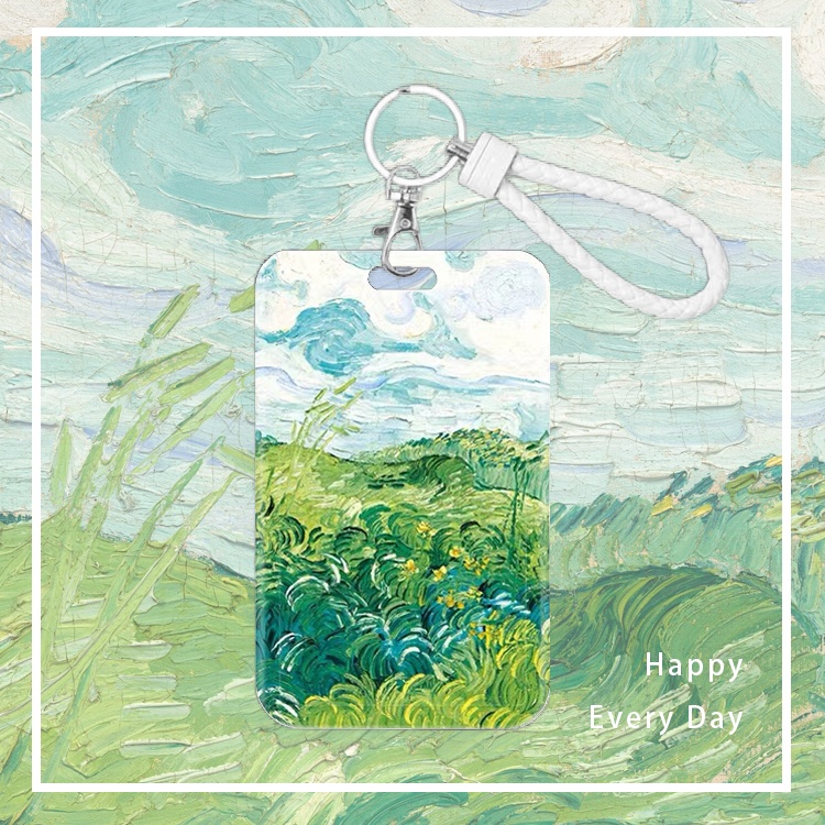 เคสป้องกัน ลายภาพวาดสีน้ํามัน Van Gogh พร้อมสายคล้อง สําหรับนักเรียน