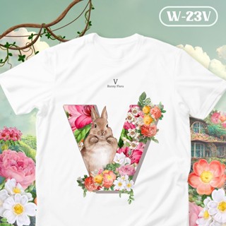 เสื้อยืดตัวอักษร Bunny Flora ตัวอักษร( A B C )