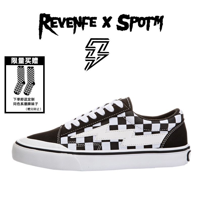 Cod Revenge Storm Lightning Shoes REVENFE X SPOTM รองเท้าผ้าใบลําลอง แนวคลาสสิก สีดํา สีขาว สําหรับผู้ชาย BEFAB1