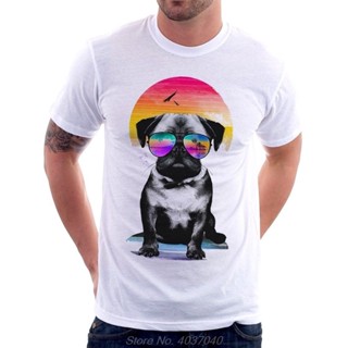 PUG Life Dog Cute Summer Pug White Printed T-shirt Harajuku Tees Men Cotton Tshirt Hip Hop Tops Funny T Shirt