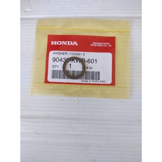 90433-KWB-601แหวนรอง17X23X1.5มม.แหวนรองในชุดคลัทช์แท้HONDA WAVE110i,WAVE125iและรุ่นอื่นๆ,จำนวน1ชิ้น อะไหล่แท้ศูนย์ HONDA