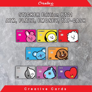 การ์ดสติกเกอร์ไวนิล Atm Skin Card BT21 Edition เคลือบเงา สําหรับทําเครดิต Emoney Flazz Etoll Etc