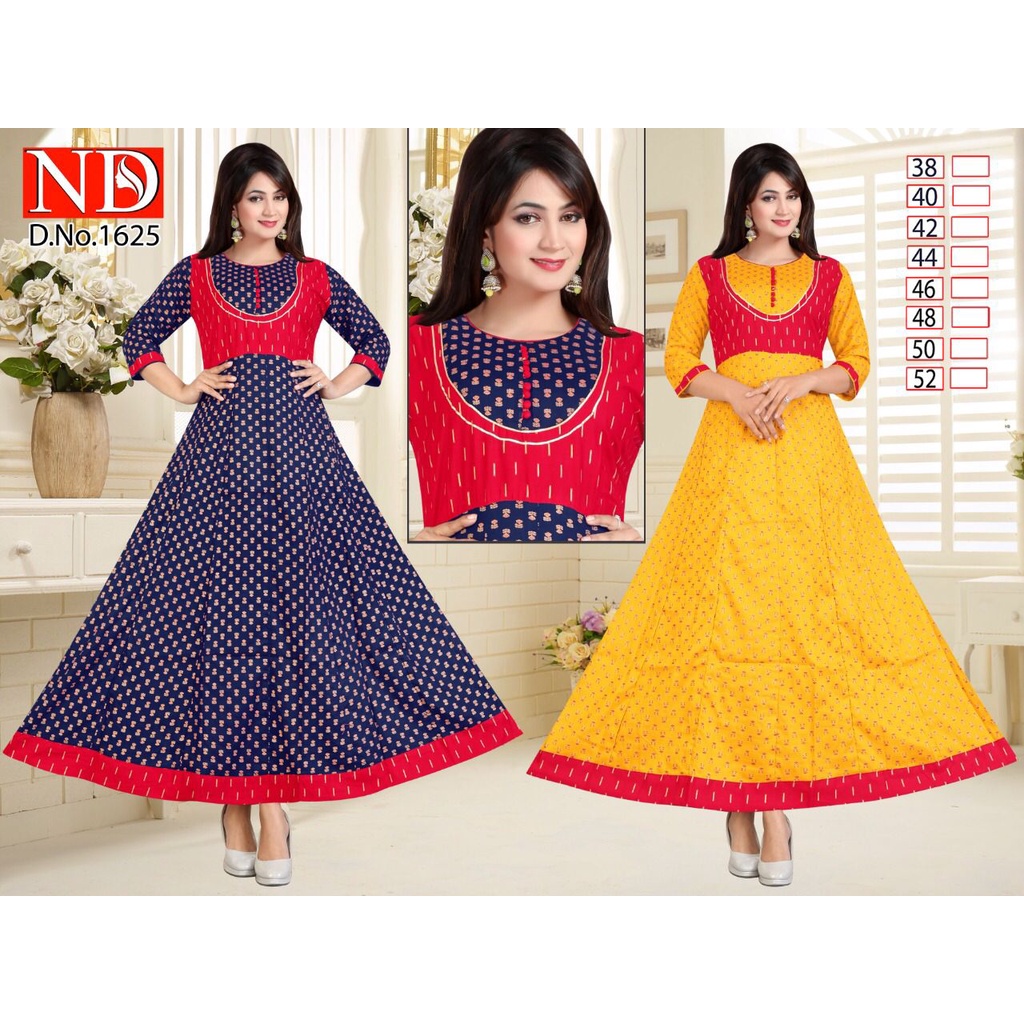 สินค้ามาใหม่ reyon kurti/top /bunjabi top / เสื้อกาวน์ยาว kurti / GOWN ANARKALI Plus Size