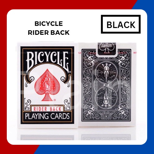 ไพ่ bicycle Rider back " สีดำ นำเข้าจาก USA การ์ดของแท้" สำหรับเล่นมายากล วัสดุทำจากกระดาษ ลื่นสมูท