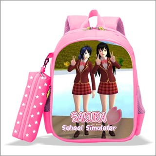 กระเป๋าเป้สะพายหลัง ใส่ดินสอ ลายเกม SAKURA SCHOOL คุณภาพพรีเมี่ยม สําหรับเด็กอนุบาล และเด็กผู้หญิง