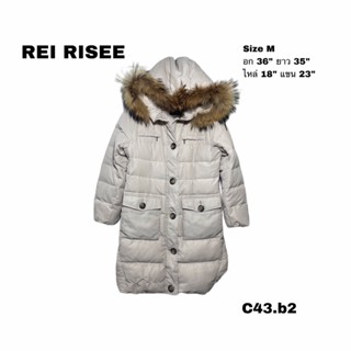 REI RISEE Down jacket เสื้อกันหนาวขนเป็ดสีครีม อก 36 ยาว 35 C43.b2