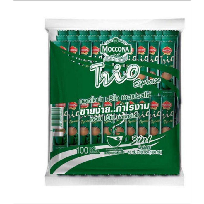 กาแฟมอคโคน่าทรีโอเอสเปรสโซ่ 15.8 กรัม (100 ซอง/ถุง)