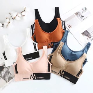 XinBra สปอร์ตบรา แบบสวม ผ้านิ่ม ฟองน้ำในตัว ถอดออกได้ บรา กระชับทรงสวย บราไร้โครง เว้าหลังสุดเซ็กซี่