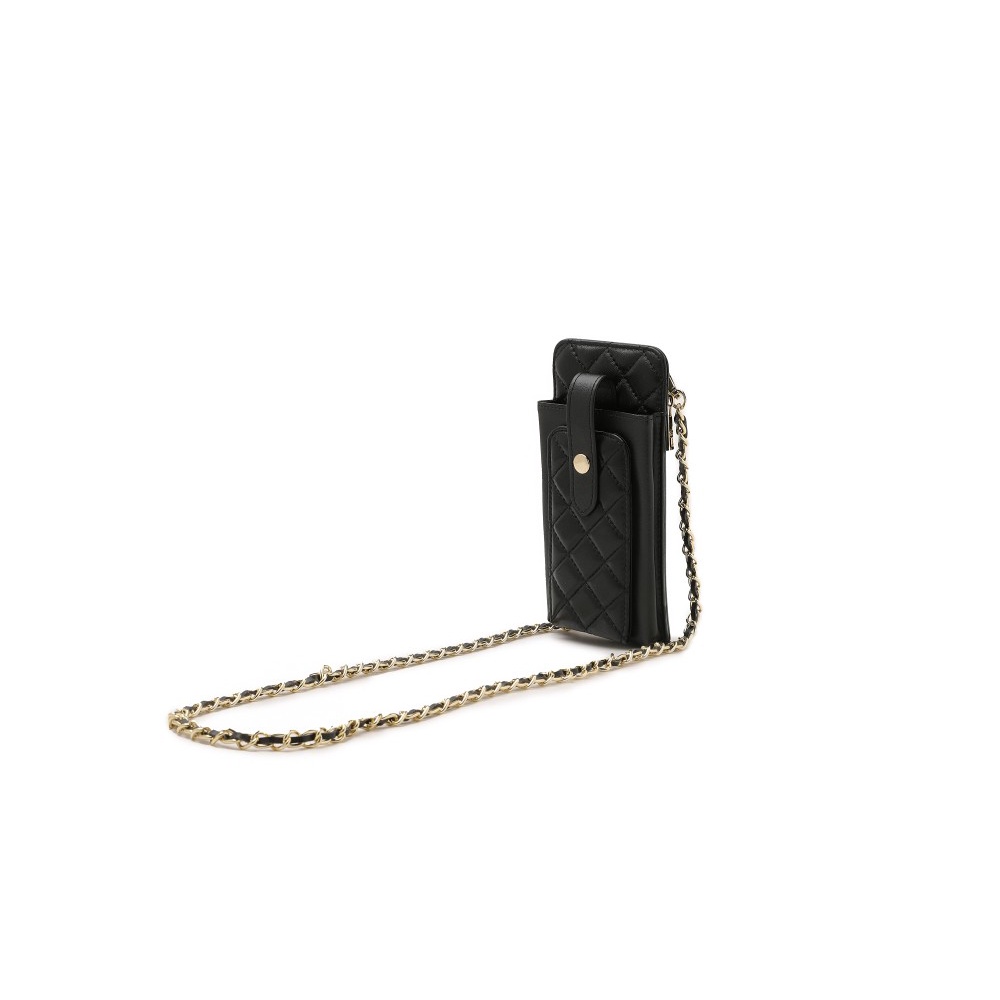 Pazzion 3027 BLACK LEAH QUILTED CROSS BODY UTILITY BAG