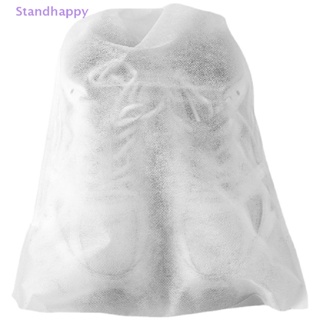 Standhappy ใหม่ ถุงคลุมรองเท้า กันฝุ่น แบบใส ไม่ทอ 10 ชิ้น ต่อชุด