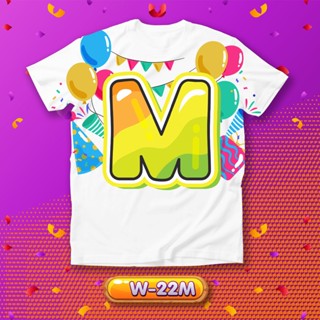 เสื้อยืดตัวอักษร ABC PARTY ตัวอักษร ( M N O )