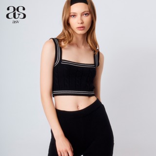 [asv aw22] Ellen cable knit bra top เสื้อเกาะอกผู้หญิง ผ้านิตถัก