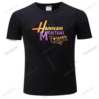 Lyzh เสื้อยืดผ้าฝ้าย คอวี พิมพ์ลายโลโก้ Yiko s Hannah Montana Forever สีดํา หรูหรา สําหรับผู้ชาย