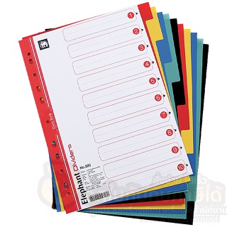 อินเด็กซ์ ELEPHANT PP 1-10 คละสี ตราช้าง No.320 Elephant index dividers จำนวน 1แพ็ค พร้อมส่ง อินเด็กซ์พลาสติก