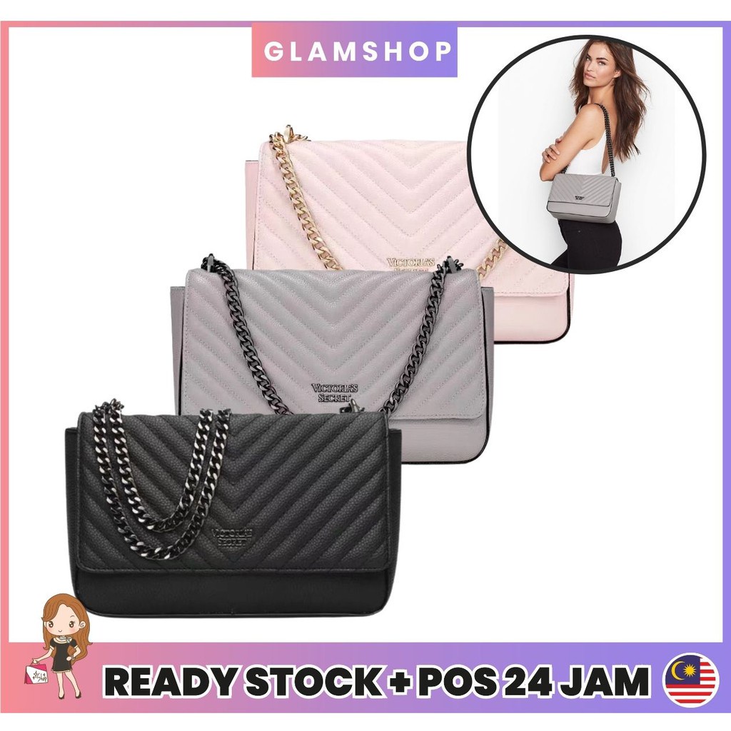 Glamshop Victorias Secret Pebbled V-Quilted Shoulder Bag / Beg Bahu Wanita Bergaya