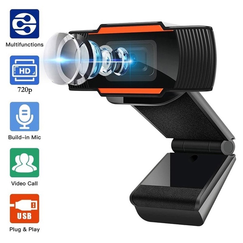 กล้องเว็บแคม กล้อง​ติด​คอม​ กล้องคอมพิวเตอร์ มีไมโครโฟนในตัว Webcam MIC FULL​ HD 720P​ มีพร้อมส่ง