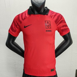 [Player Version] ใหม่ เสื้อยืดแขนสั้น พิมพ์ลายฟุตบอล World Cup South Korea สีแดง คุณภาพสูง 2223