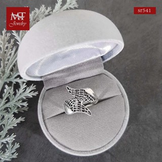 MT แหวนเงินแท้ รูปปีกนก งานรมดำ ไซส์: 52, 55, 57, 59 Solid 925 Sterling Silver Ring (sr541) MT Jewelry มณีธารา