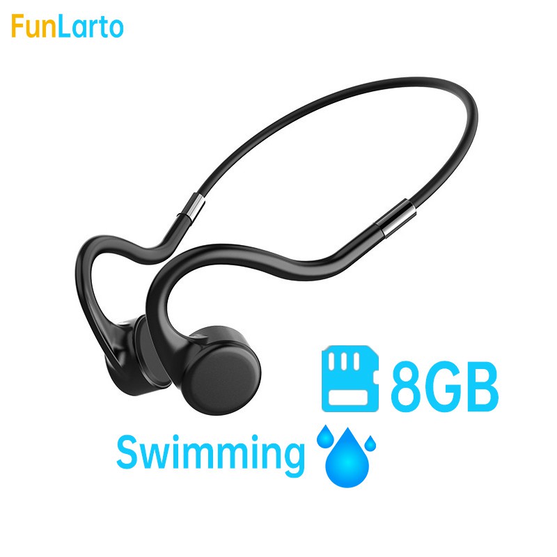 Bone Conduction Headphones 8GB MP3 Bluetooth V5.0 Waterproof IPX8 Swimming Open-Ear Wireless Sports Headset with Microph
