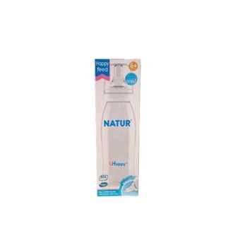 Natur ขวดนมเนเจอร์คอแคบ UHappy จุกรุ่นไบโอมิมิค 8oz จุก Size L