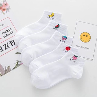 🧦 🍒 ถุงเท้าข้อสั้นผู้หญิง ถุงเท้าหมี หมีบราว 1แพ็ค มี10 คู่ คละสี ถุงเท้าเกาหลี 🍊🍓🍑