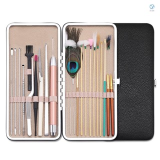 Flhi ชุดช้อนแคะขี้หู พร้อมไฟ LED 23 ชิ้น สําหรับผู้ใหญ่