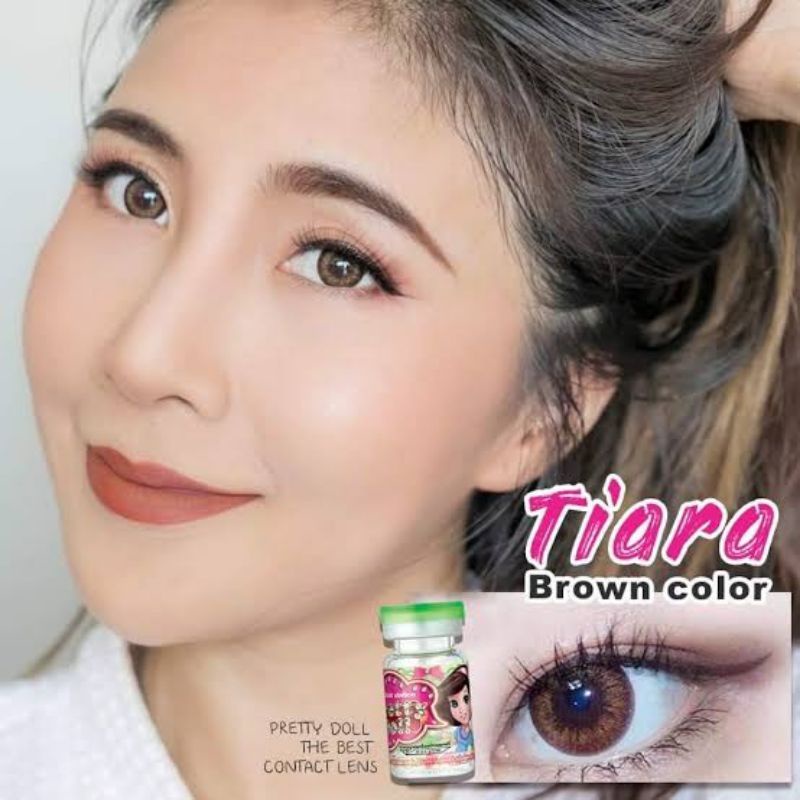 คอนแทคเลนส์ รุ่น Little Tiara ยี่ห้อ Pretty doll สีตาล มีค่าสายตา