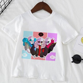 เสื้อเชิ้ตแขนสั้น พิมพ์ลายการ์ตูนอนิเมะ K-Pop สีขาว เป็นมิตรกับสิ่งแวดล้อม สําหรับเด็กผู้ชาย และเด็กผู้หญิง