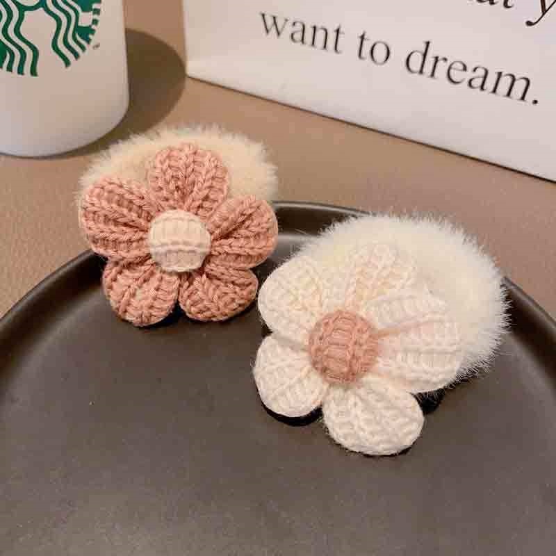 ยางรัดผมหางม้า ลายดอกไม้ สีกากี 1 ชิ้น - รูปที่ 5