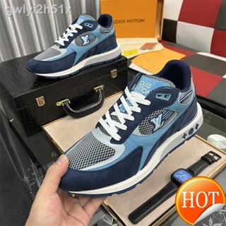 ▫【Free Shipping】CowhideOriginal factory LV Mens Sneakers High Quality Fashion Thick Bottom Cushioning Non-Slip Man Brea