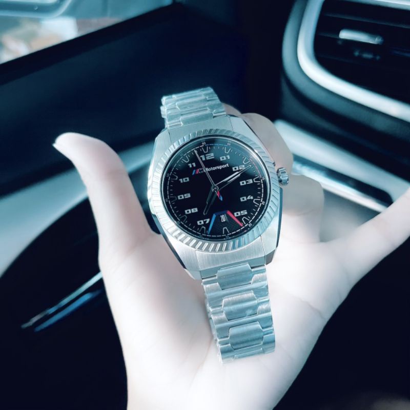 นาฬิกาข้อมือ เท่ห์มากกกเรือนเงินค่ะ BMW Motorsport Silver stainless steel men’s watch