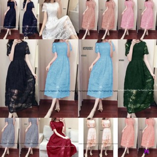 PP3798  แม็กซี่เดรสลูกไม้ลายใหม่