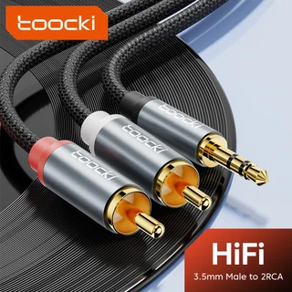 Toocki RCA แจ็ค 3.5 มม. เป็น 2RCA สายเคเบิลแยกเสียง ตัวผู้ เป็น 2RCA สําหรับ PC TV Host คอมพิวเตอร์ DVD ลําโพงเสียง RCA