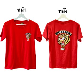 เสื้อยืดคอกลม สีแดง ลายเสือ เสื้อยืดTiger ผ้านิ่มอย่างดี