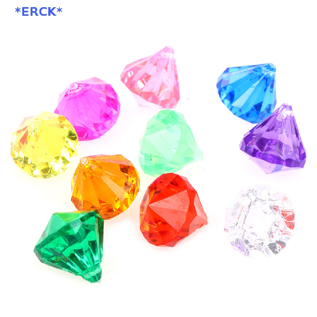 ERCK>สระว่ายน้ําอัญมณีดําน้ํา 10 เพชรสีสันสดใสขนาดใหญ่พร้อมกล่องโจรสลัดสมบัติ ว่ายน้ําใหม่