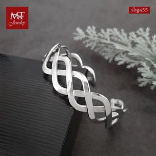 MT กำไลข้อมือเงินแท้ ลายถัก ลายเกลียว ข้อมือ 16, 17 ซม. Solid 925 Sterling Silver Bangle (sbg455) MT Jewelry มณีธารา