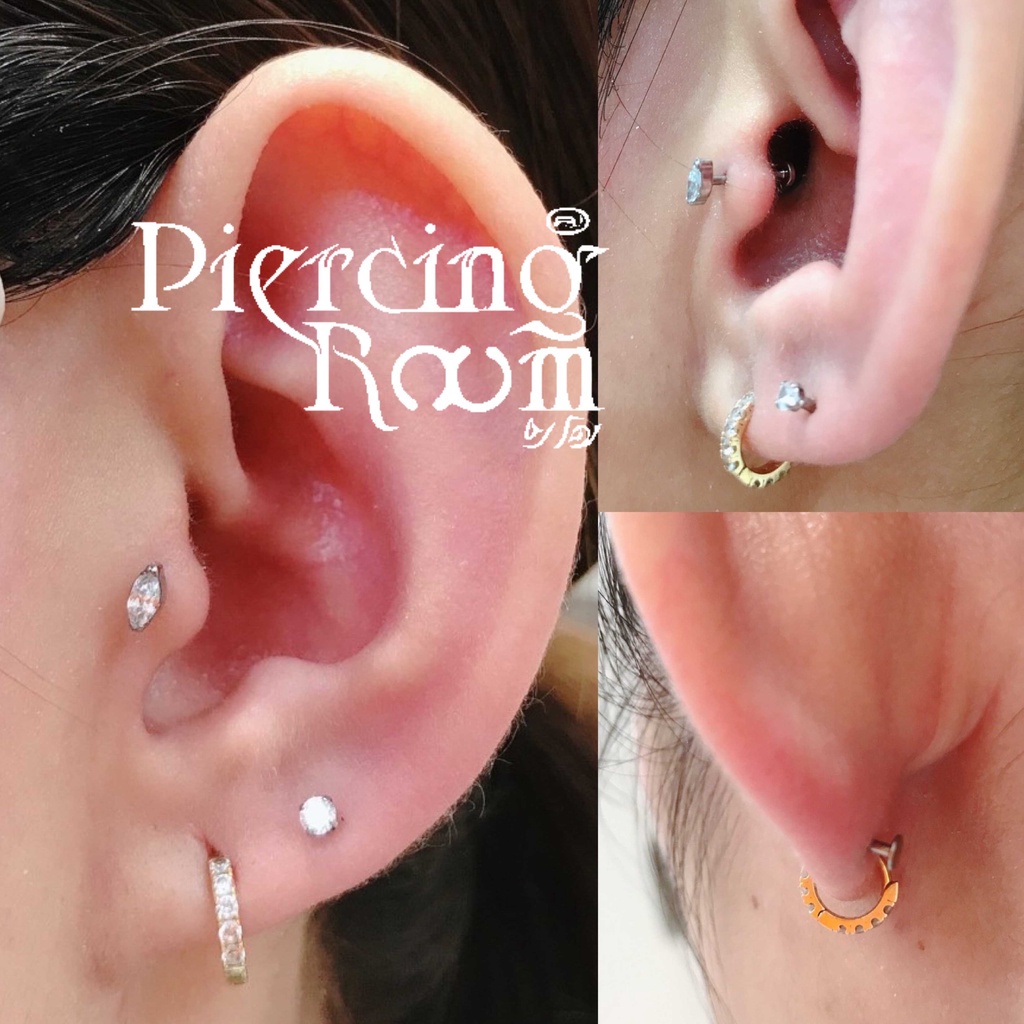 Piercingroom by Jay จิว/ต่างหู แป้นแบน สำหรับผิวแพ้ง่าย Mini Marquise Titanium เกรดการแพทย์ (ราคาต่อชิ้น) - รูปที่ 2
