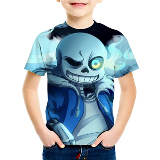 เสื้อยืด พิมพ์ลายเกม Undertale Sans 3 มิติ สําหรับเด็ก