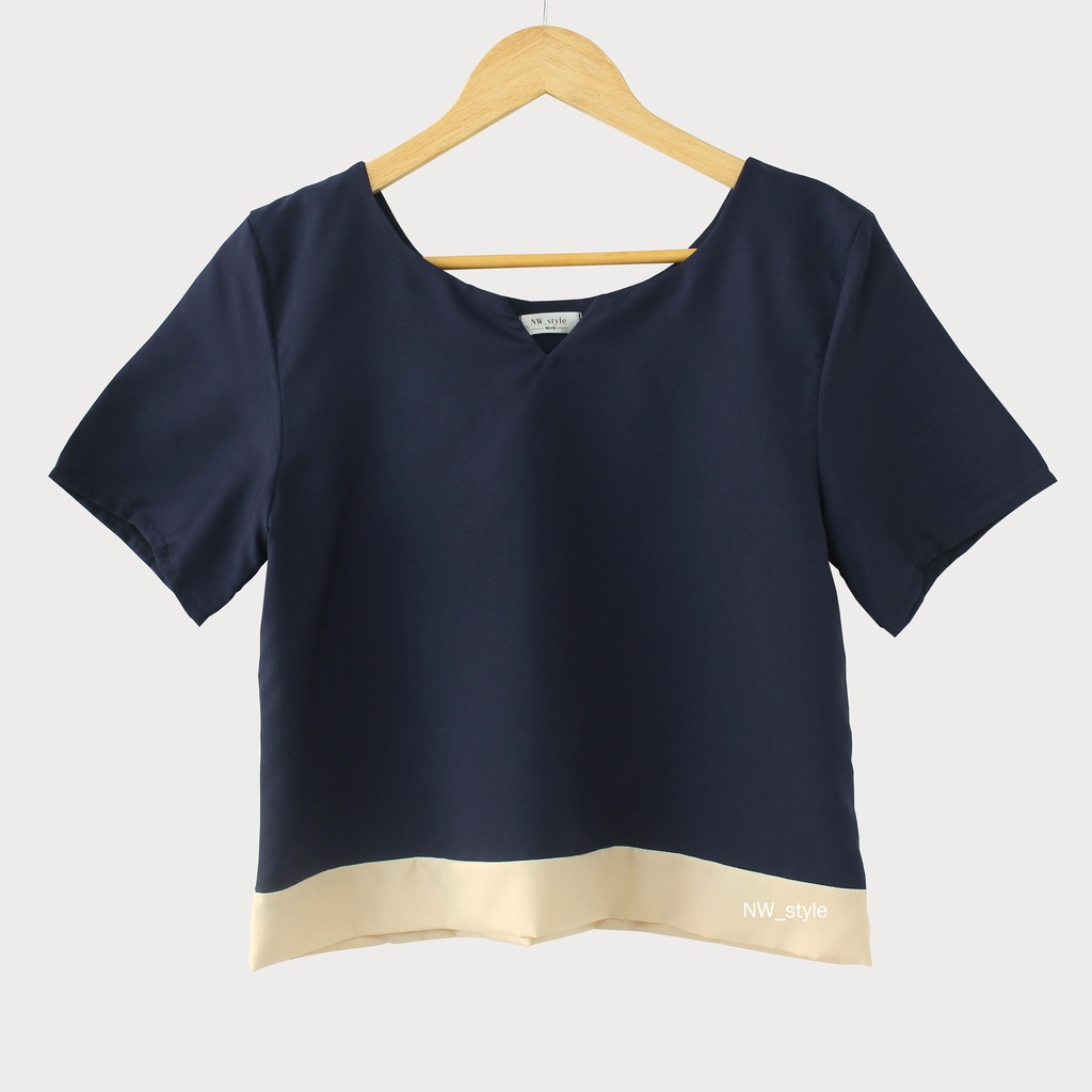NW style เสื้อทูโทน คอผ่า 12 สี 6 ไซส์ XS ถึง XXL ตัดใหม่ทุกชิ้น แจ้งปรับขนาดได้ค่ะ